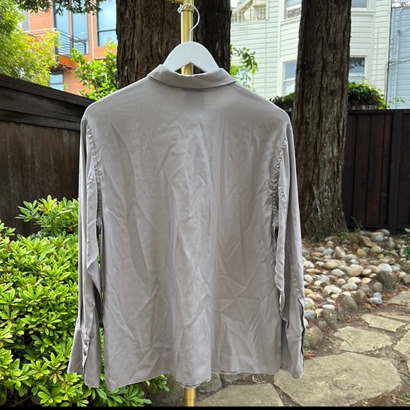 Kristensen du Nord Silk Satin Blouse in Marble - Picture 6 of 6